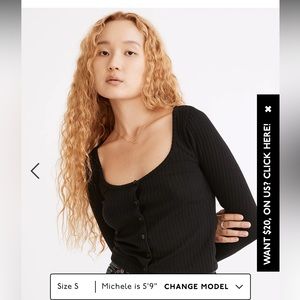 Madewell Ribbed crop cardigan